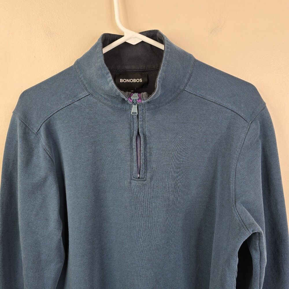 Bonobos Mens Long Sleeve Slim Fit 1/4 Zip Pullover Medium - Picture 2 of 5